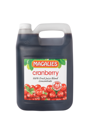 5L CRANBERRY 100% CONCENTRATE- MAKES 40L